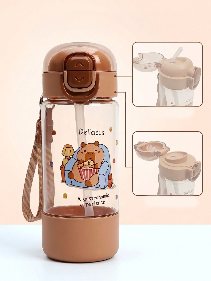 technochitra Kids Water Bottle 580 ml | 2 in 1 Sipper Bottle with Straw & Lock for Boys Girls 580 ml Water Bottle-picture-23