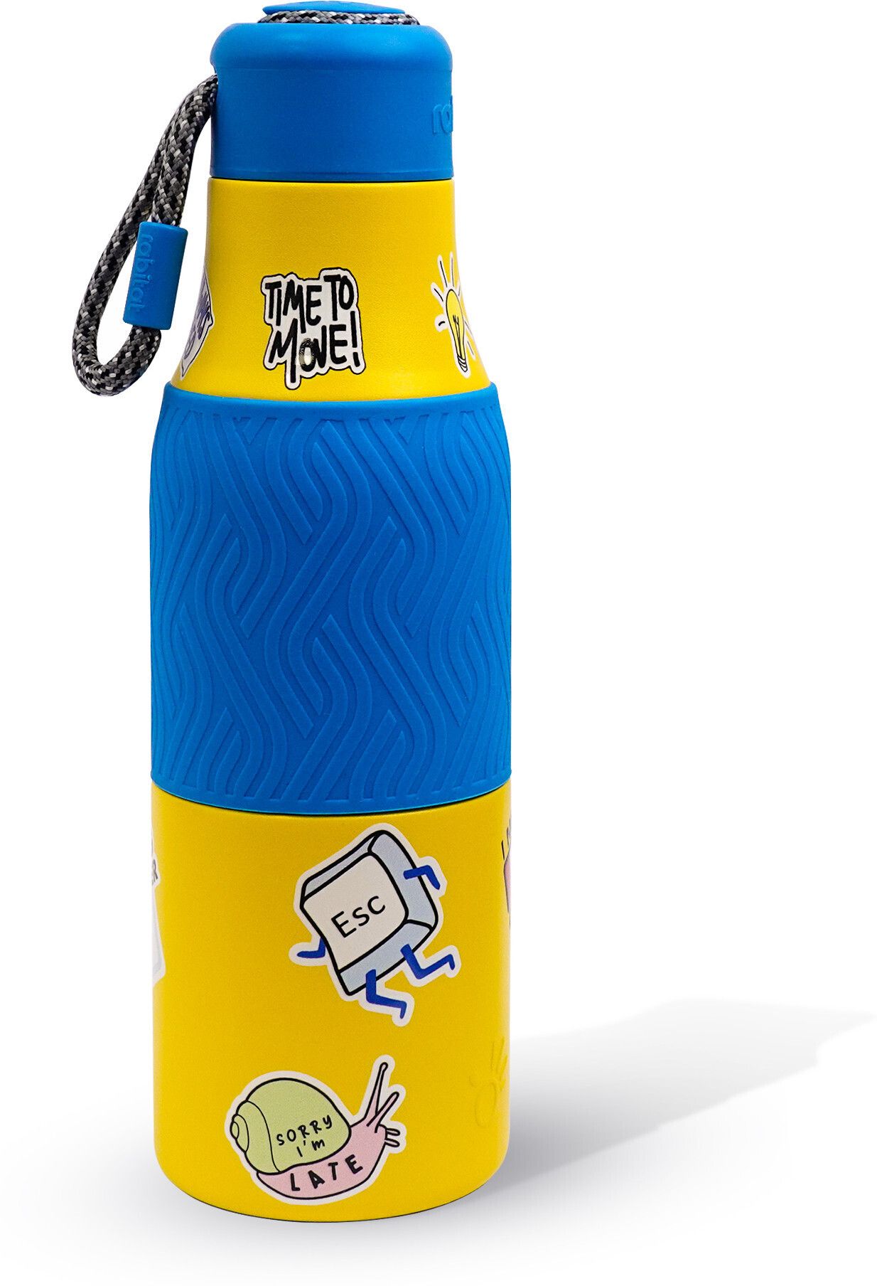 rabitat Zappy Yellow Geek Insulated Stainless Water for Kids 700 ml Water Bottle-picture-47