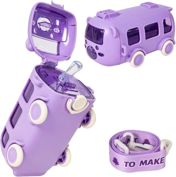 Bus Shape Water Bottle Interesting Toy Cute Appearance for School Home Office 500 ml Water Bottle-image-25