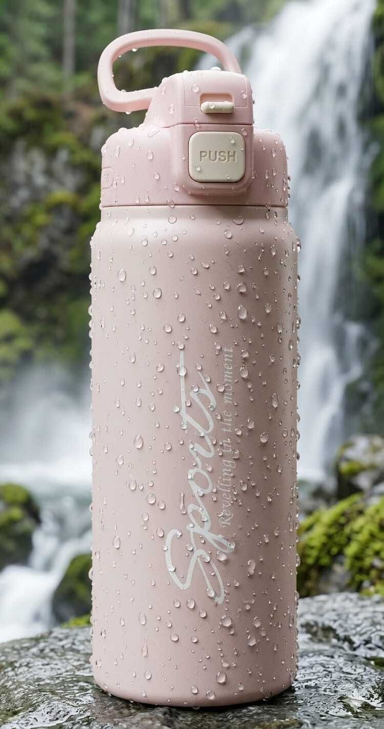 abc SportyVac Pro Stainless Steel Vacuum Insulated Water Bottle with Push Lock Lid 800 ml Water Bottle-picture-31