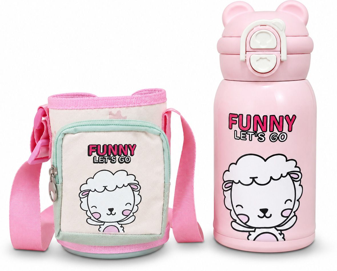 awanil Kids 316 Stainless Steel Insulated Sipper Water Bottle with Straw, Strap & Pouch 600 ml Water Bottle-picture-11
