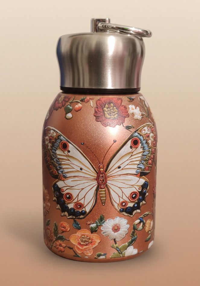 arunya gifts Premium Steel Mini Water Bottle | Aesthetic Butterfly | Portable Leak-Proof 300 ml Water Bottle-picture-26
