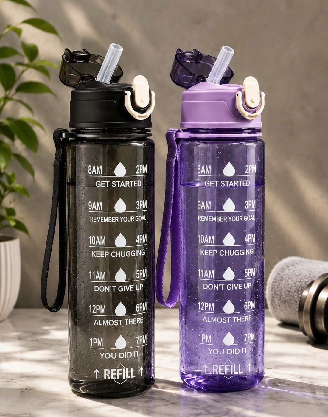 zuno Motivational water series 1000 ml Water Bottles-picture-42