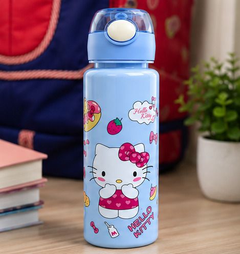 HELLO KITTY Printed Cute Blue Water Bottle for Kids Leak-Proof 900 ml Water Bottle-image-4
