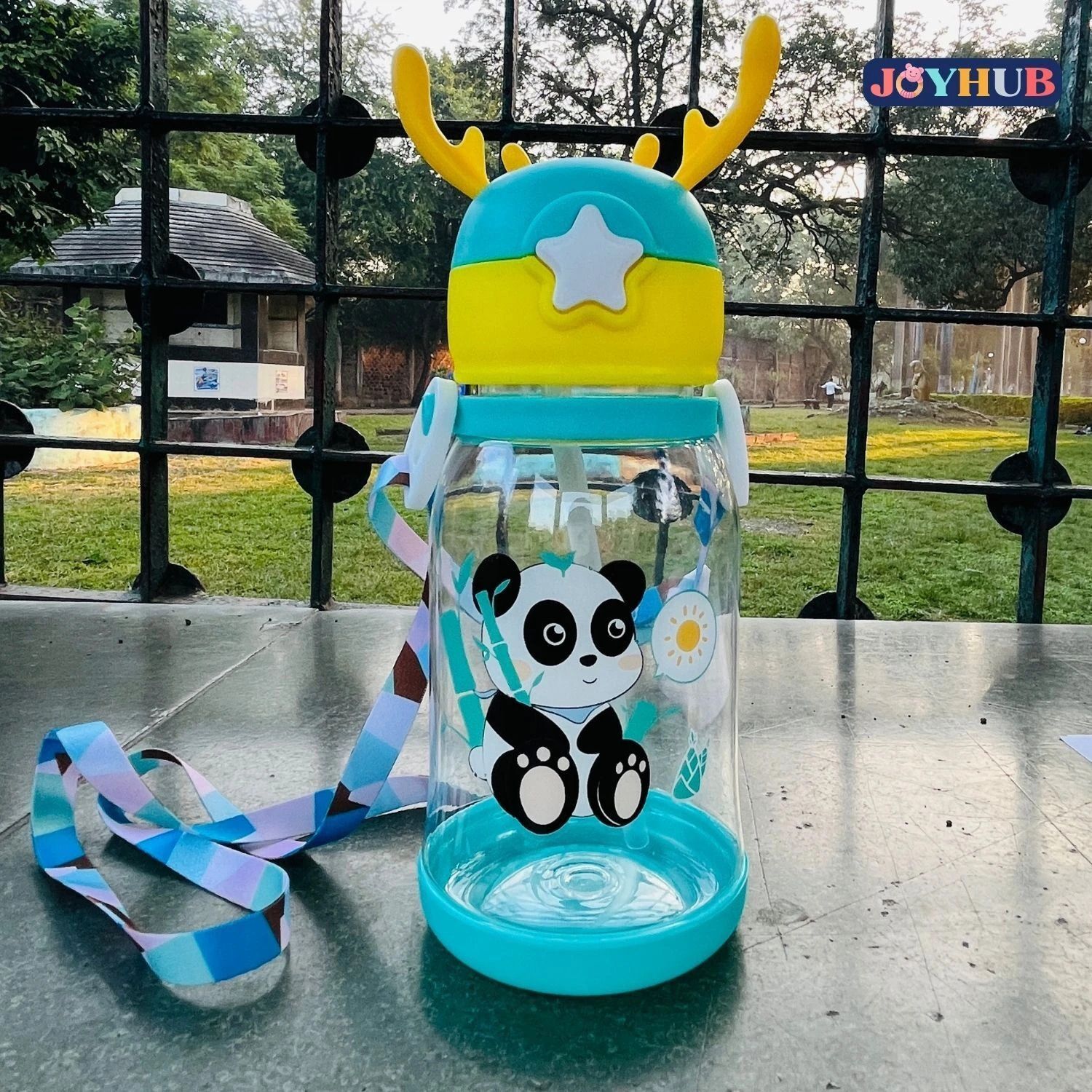 joyhub Deer Horn Kids School Sipper Water Bottle with Strap for girls and boys 600 ml Water Bottle-picture-0