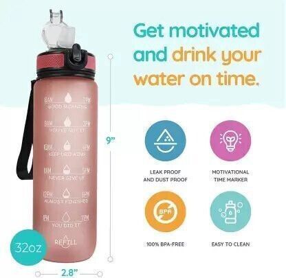 aaru enterprise Motivational Bottle 1000 ml Water Bottle-picture-1
