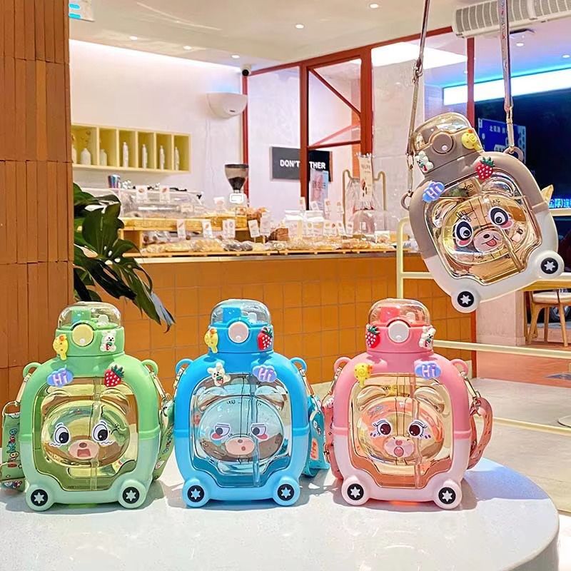 Cartoon-Printed Designer Teddy 1000 ml Water Bottle-image-36