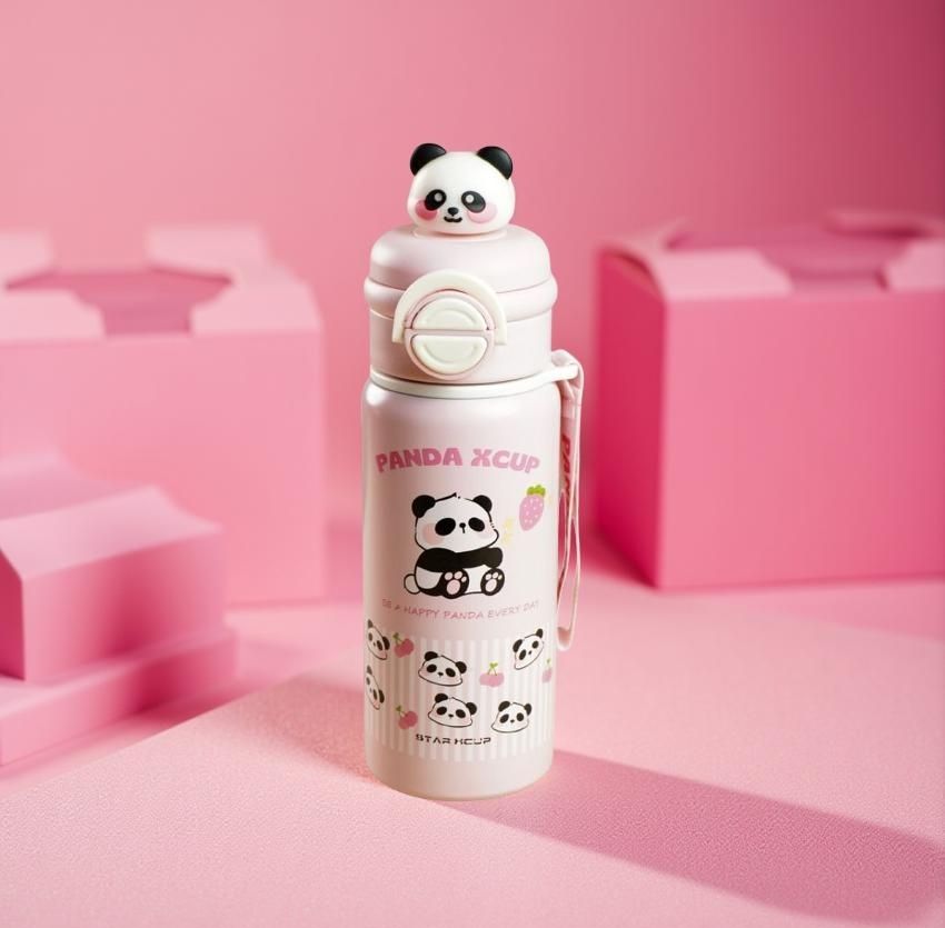 3D Panda 304 grade Steel Double layer water bottle Hot cold up to 15 hour 550 ml Water Bottle-image-26
