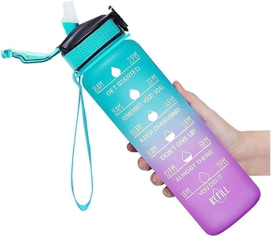 aaru enterprise Unbreakable Silicone Water Bottle Motivational Water Bottle With Time Marker 1000 ml Water Bottle-picture-30