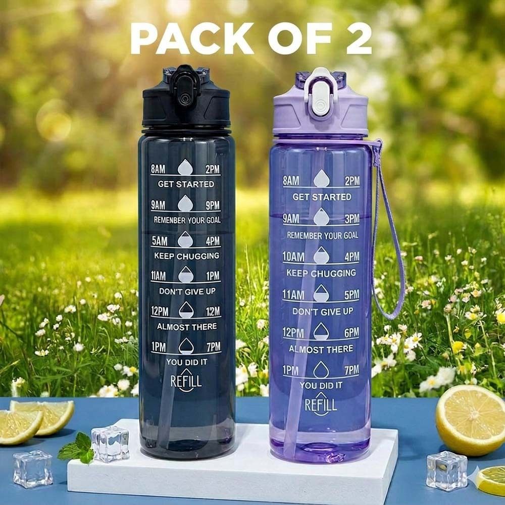 Motivational Bottle Time Marker Water Bottle 900 ml Water Bottles-image-14