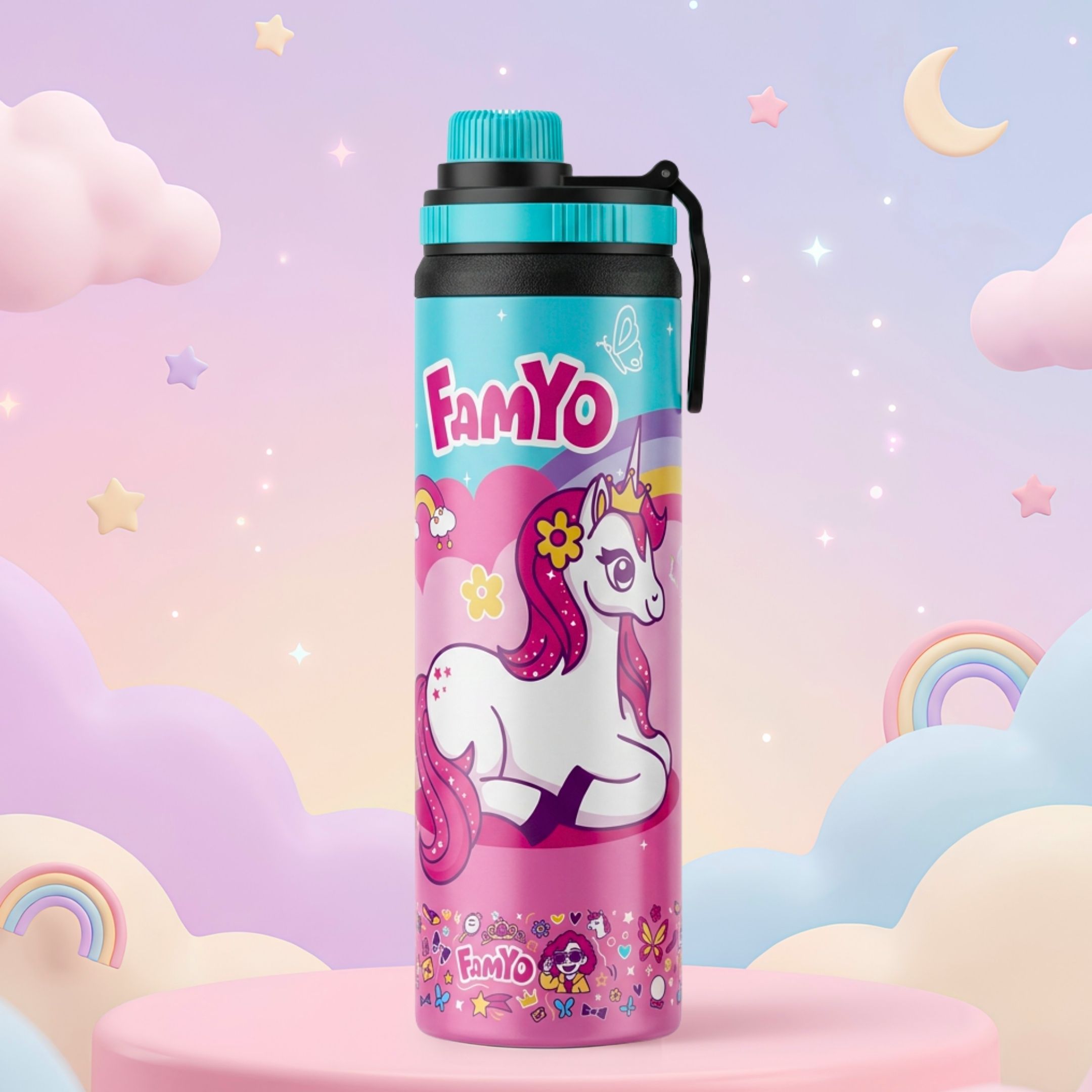 Unicorn 900 ml Water Bottle-image-44