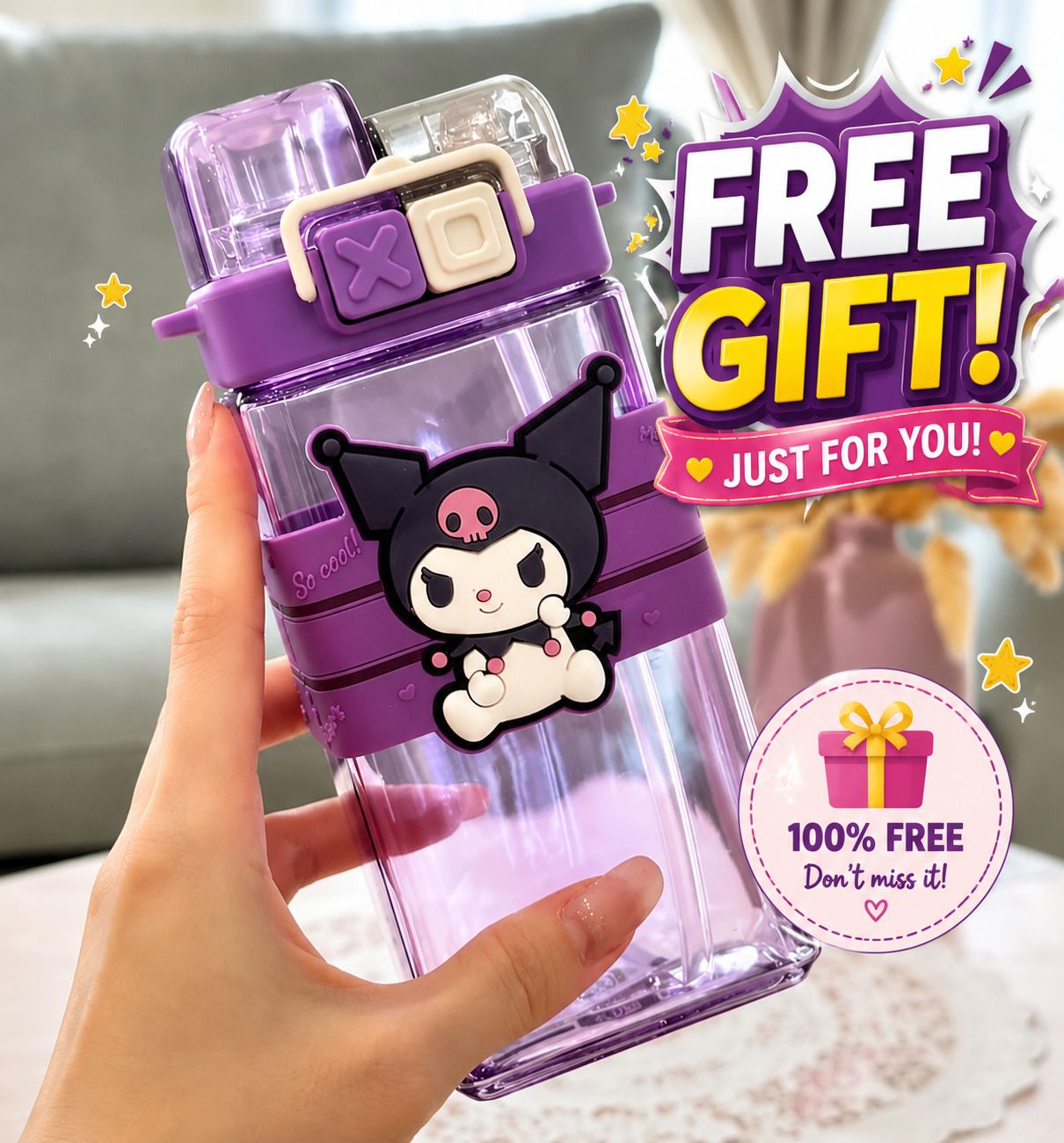 Kuromi 520 ml Water Bottle-image-32
