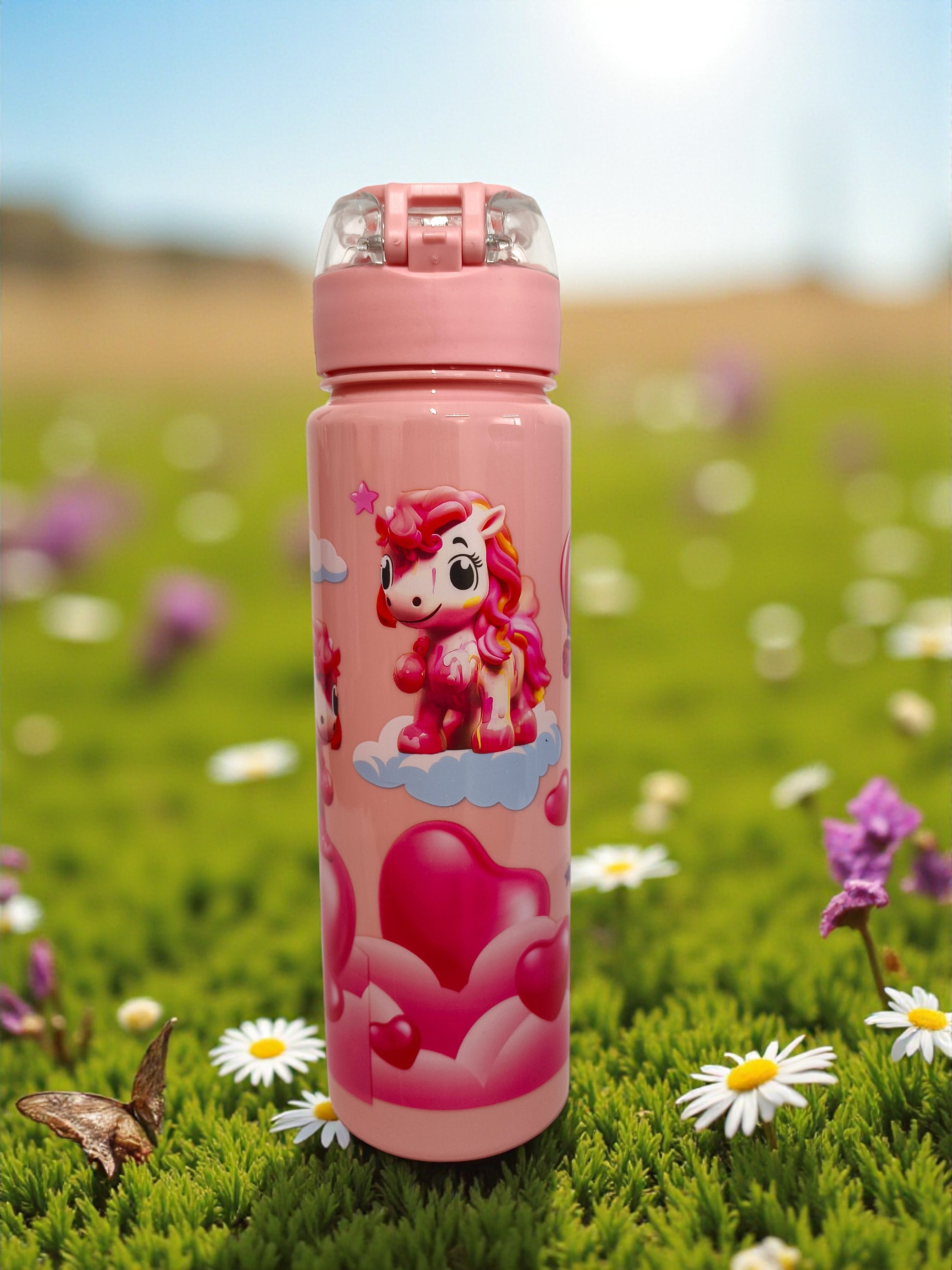 Unicorn Water Bottle –Cute Leakproof with Flip Cap | BPA-Free Bottle for Kids 600 ml Water Bottle-image-21