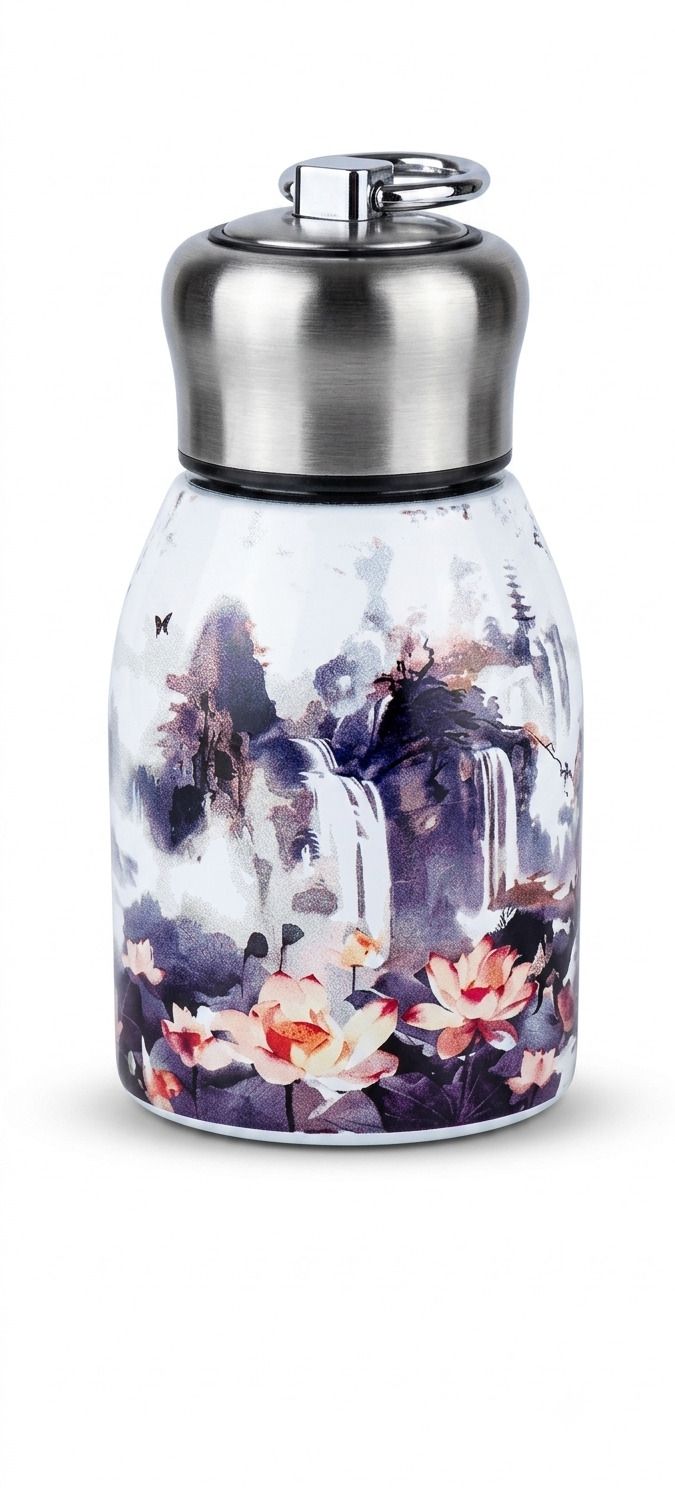 zynero Vacuum Flask with Artistic Floral 350 ml Water Bottle-picture-34