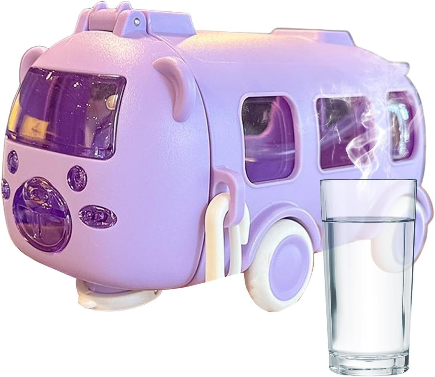 oliventa Cute Bus Shape Kids Water Bottle with Straw & Carry Strap 500 ml-picture-26