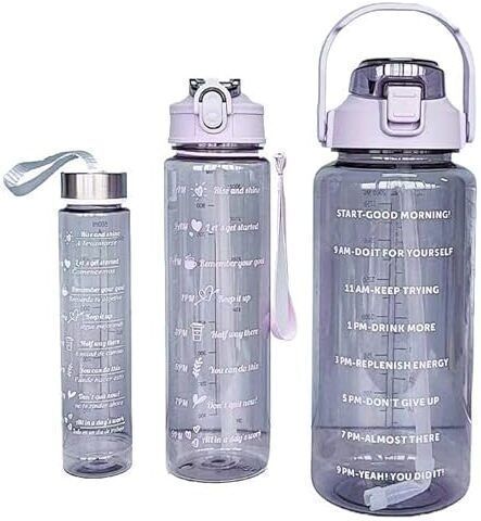3 pcs Unbreakable Water Bottle with Motivational 1000 ml Water Bottle-image-43