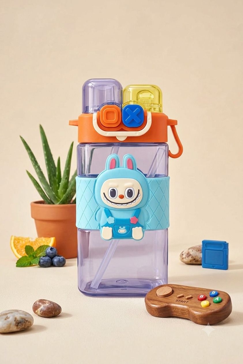 LABUBU Multi Design Cute Teddy Shape Sipper Opner school 500 ml Water Bottle-image-24