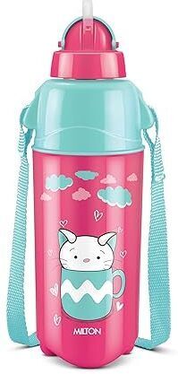 Kool Trendy 400 Plastic Insulated Water Bottle with Straw for Kids, Purple 500 ml Water Bottle-image-13