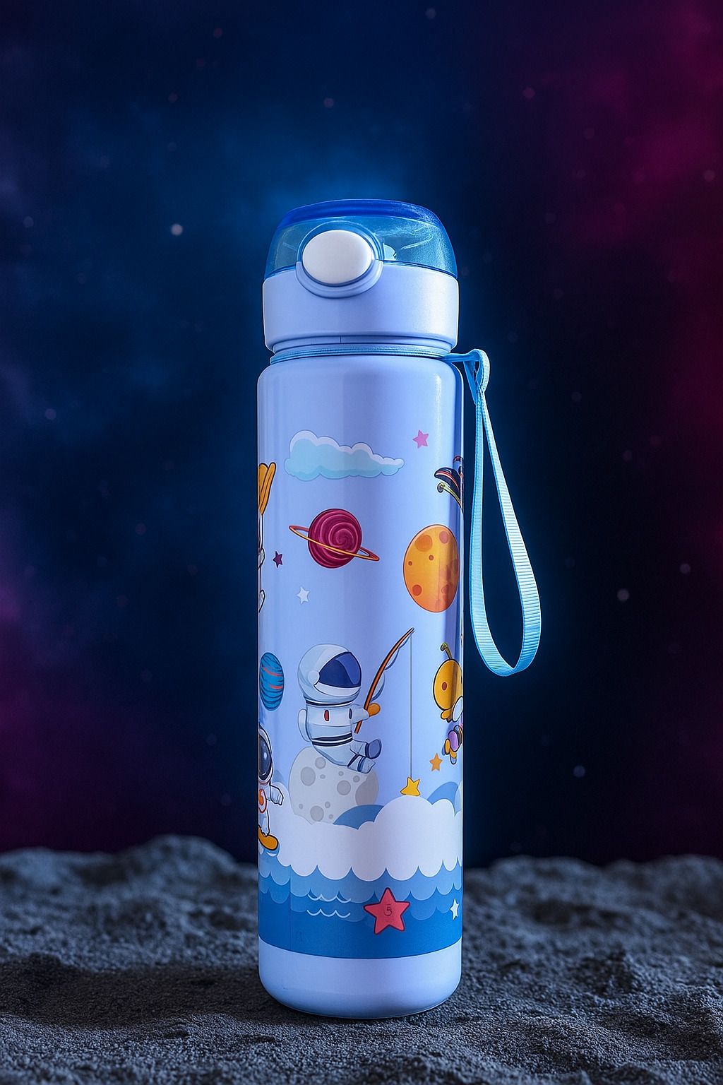 Kids Space Astronaut Blue Leakproof School Travel Water Bottle for Boys & Girls 900 ml Water Bottle-image-38