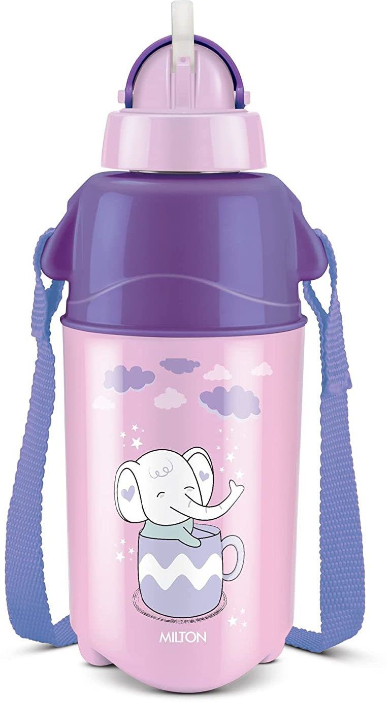 Kool Trendy 400 Plastic Insulated Water Bottle with Straw for Kids, Purple 400 ml Water Bottle-image-12