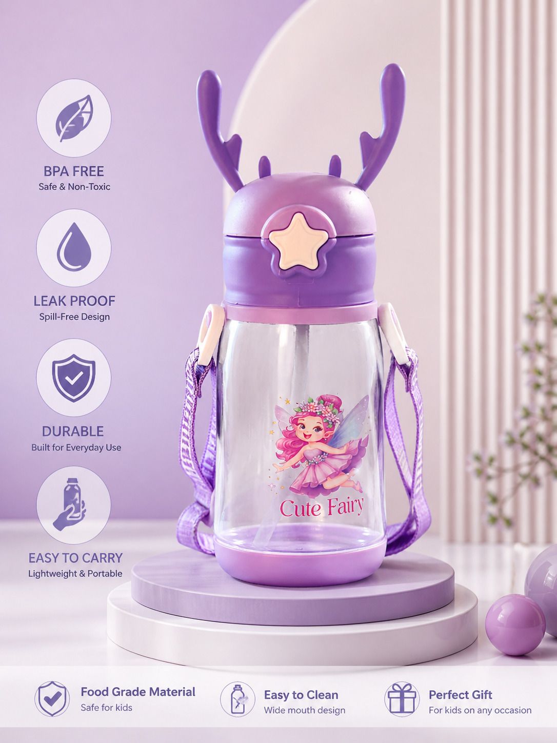 HORNY DEER 600 ml Water Bottle-image-24
