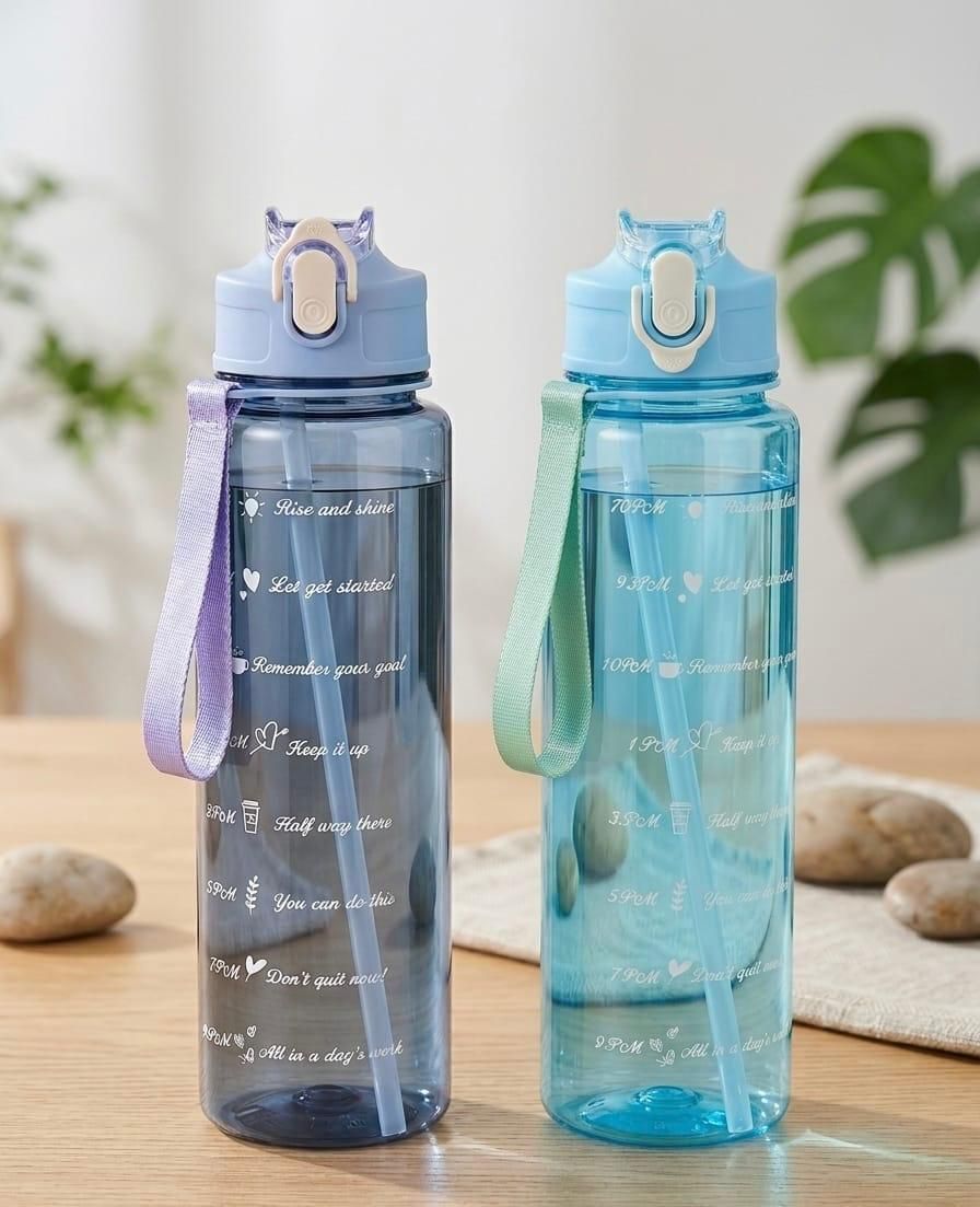 swamisamath Motivational Sipper Water Bottle Combo Set with Straw and Strap 900 ml Water Bottles-picture-27