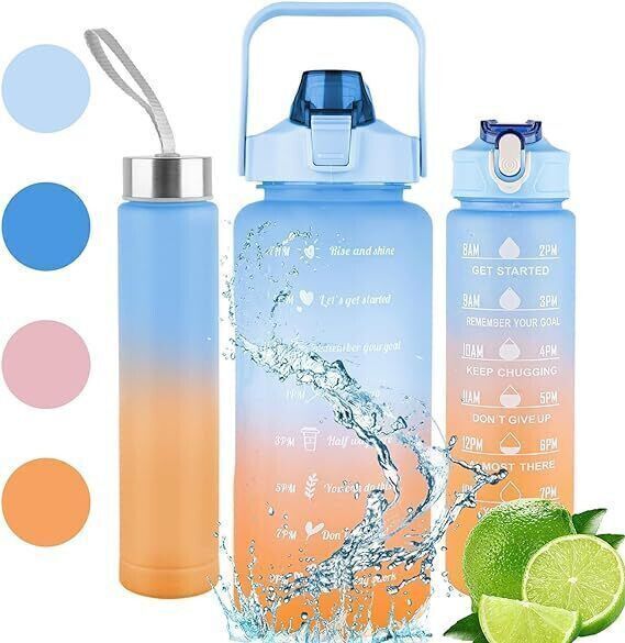 aaru enterprise Leakproof Durable Unbreakable Tritan Water Bottle with Motivational Time Marker 3200 ml-picture-5