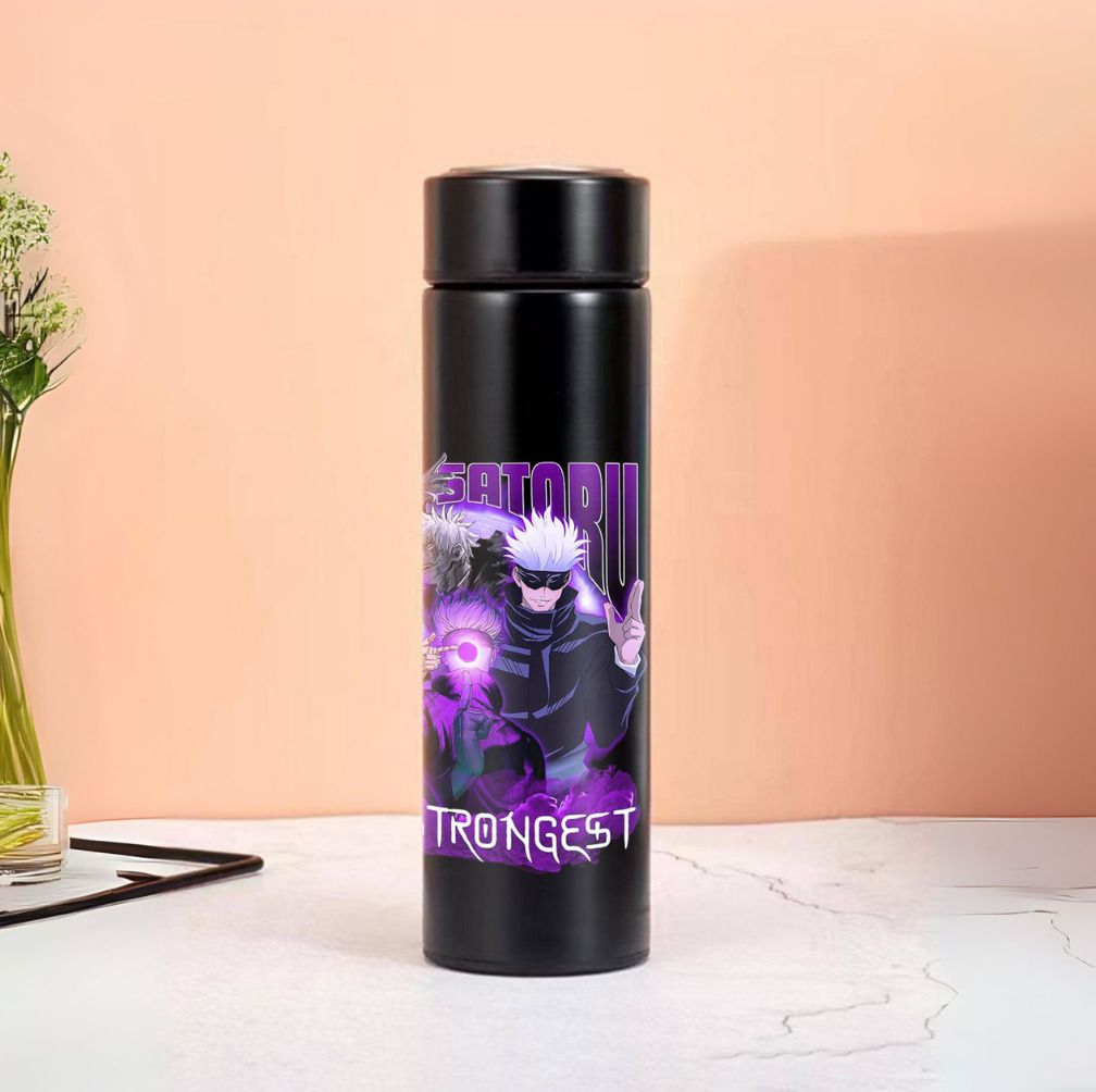 harsh hasthkala Gojo Satoru The Strongest Black Stainless Steel 500 ml Water Bottle-picture-26