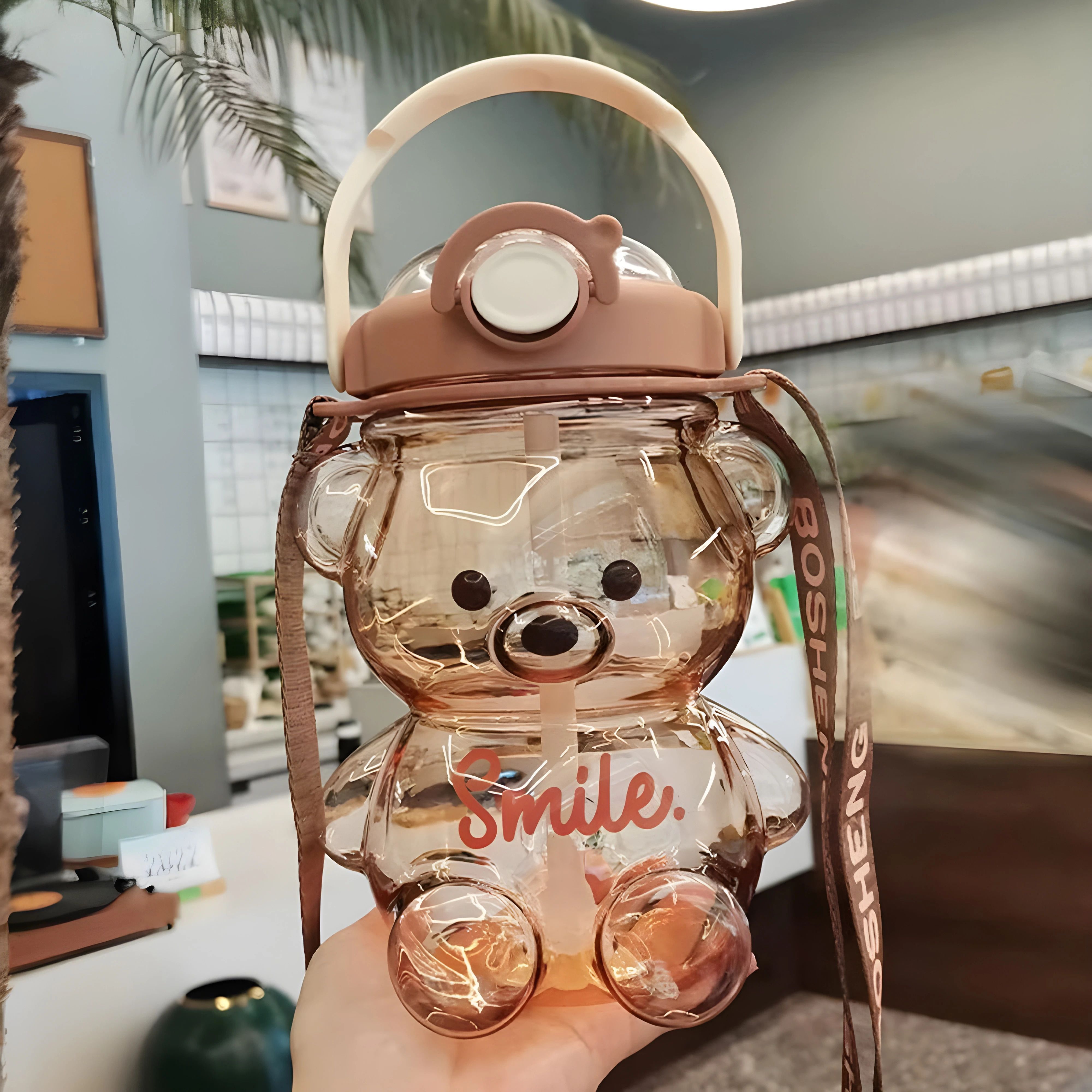 Teddy Cartoon Designer Water Bottle; Perfect 1L Anti-Leak Gift for Kids 1000 ml Water Bottle-image-21