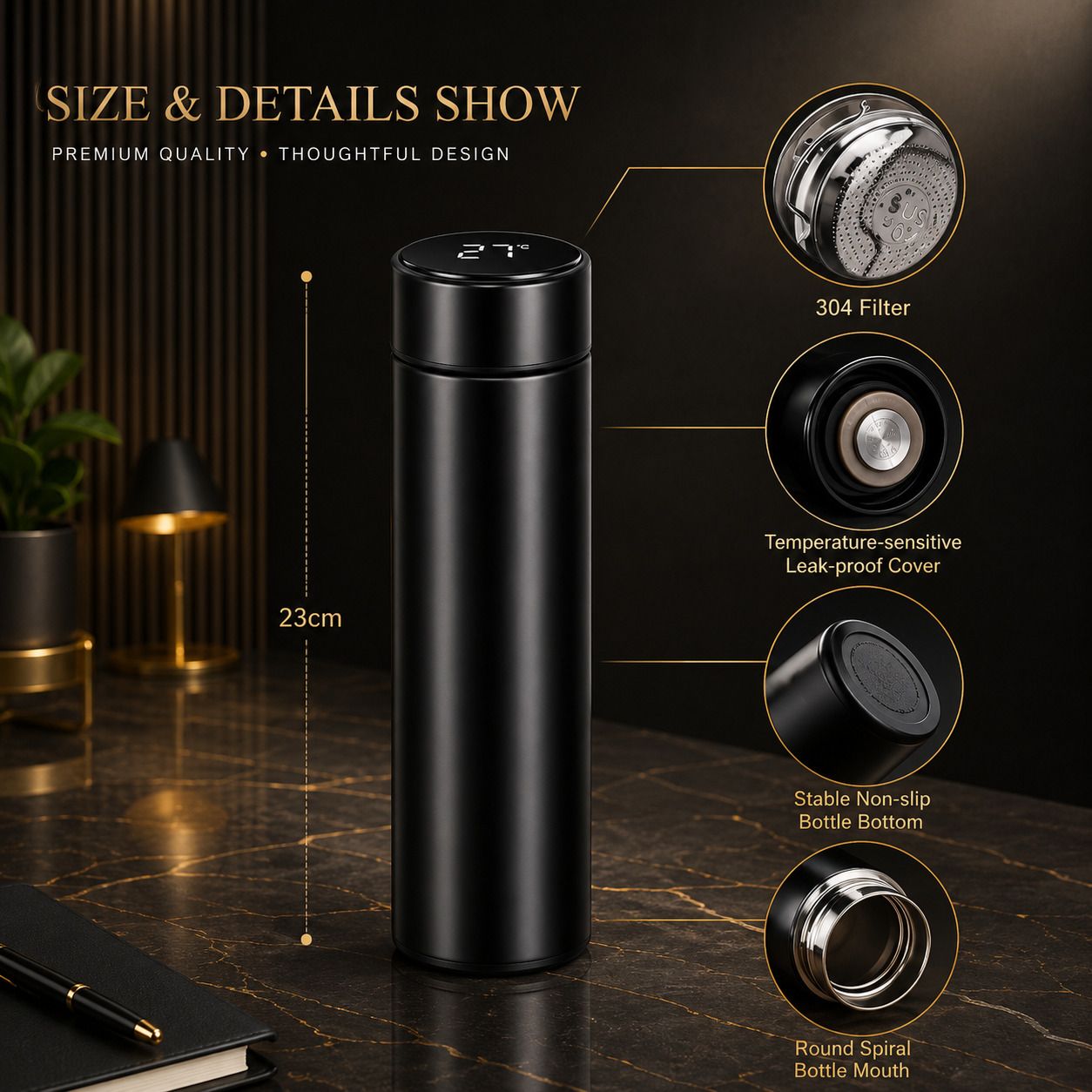 noorenterprises Smart LED Series 750 ml Water Bottle-picture-48