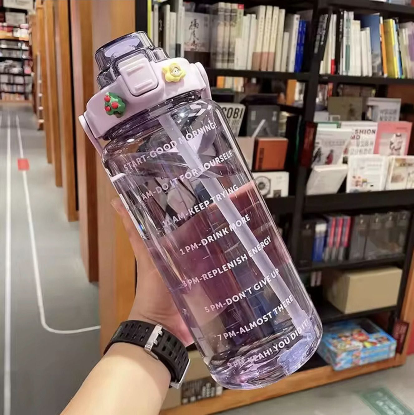2L Leakproof Motivation Sipper 2000 ml Water Bottle-image-26