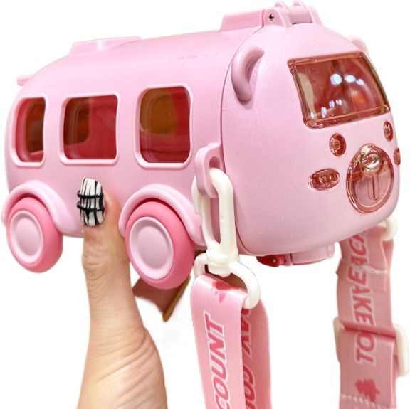 Bus Straw_Cup Cute Large Capacity Outdoors Car Water Bottle Children Drinkware 500 ml Water Bottle-image-45