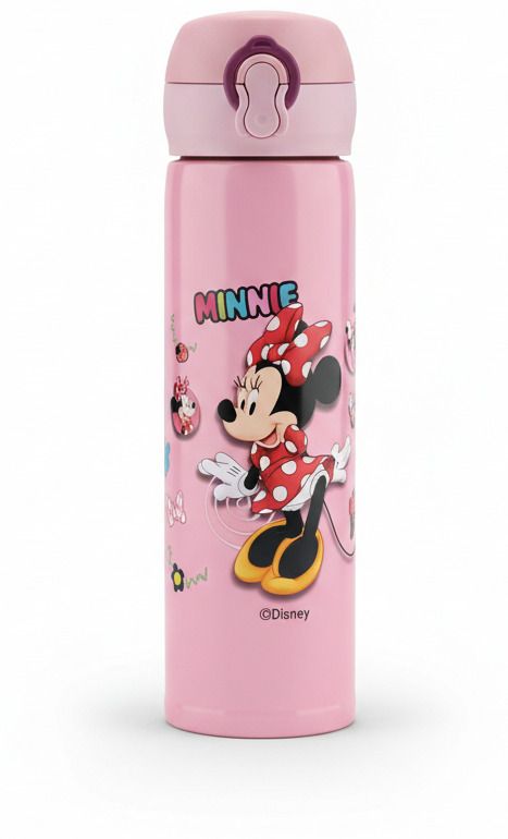 Mickey Mouse Printed Flask Bottle For Kids | Leak-Proof & Stainless Steel 500 ml Water Bottle