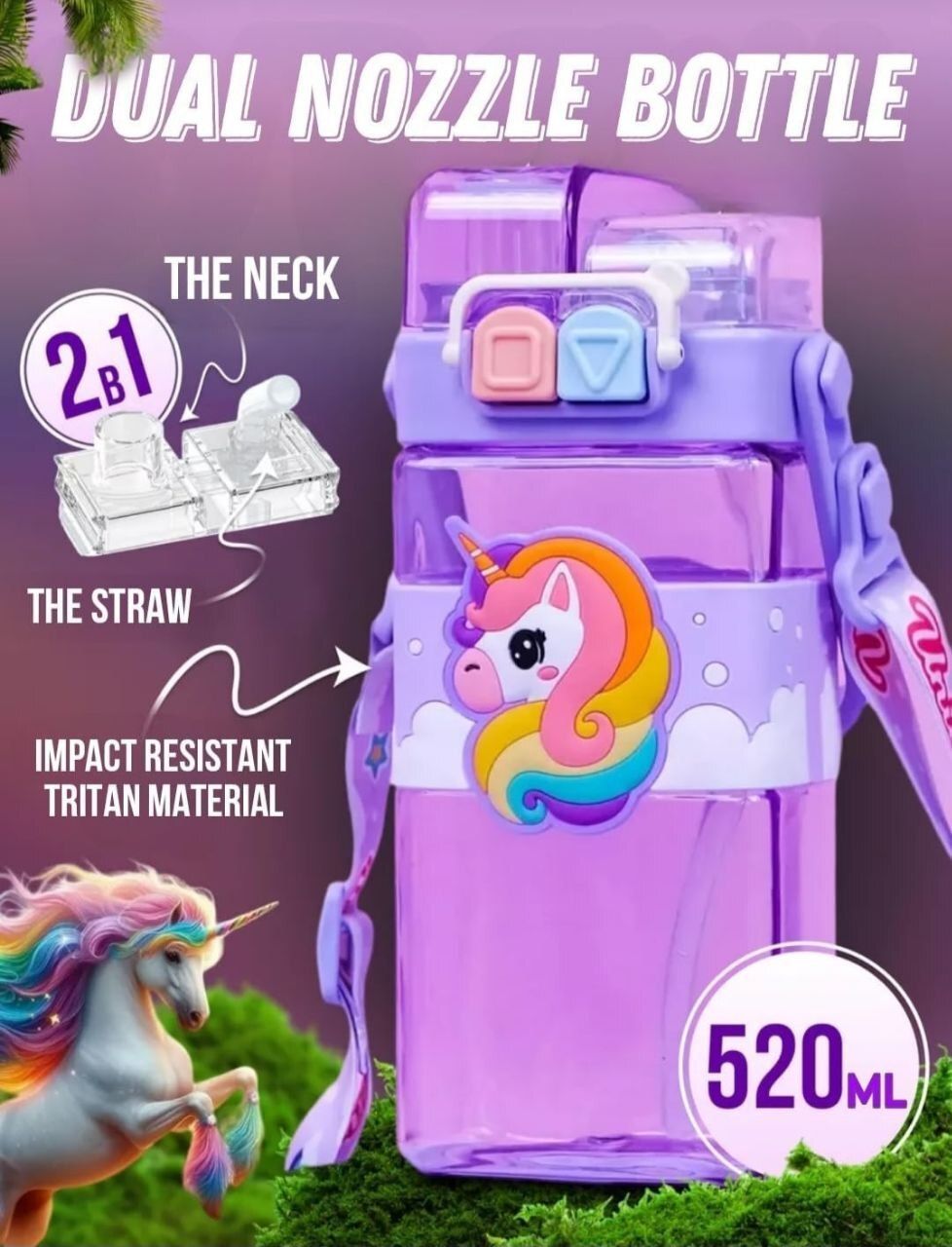 unicorn 520 ml Water Bottle-image-14
