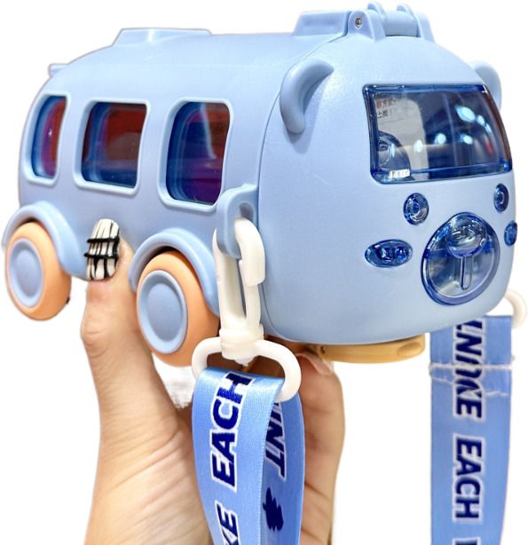 Plastic square Car Water Bottle With Straw and Rope Carrying Strap for Kids 500 ml Water Bottle-image-29