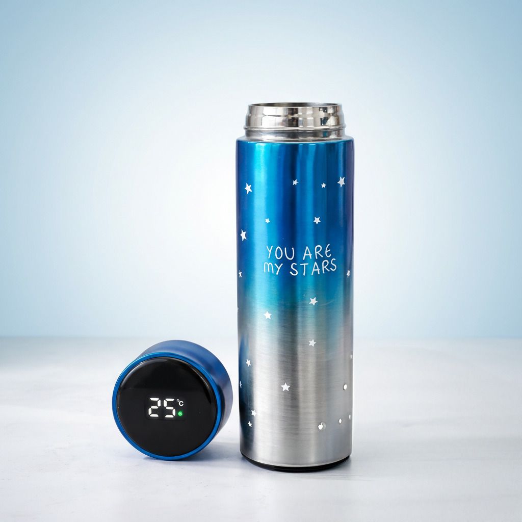 Smart LED Temperature Water Bottle 500ml | Stainless Steel Thermal Flask 500 ml Water Bottle