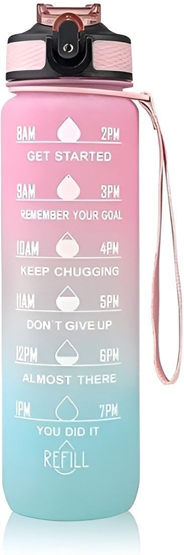 Motivational Gym Sipper Sports Leakproof Time mark Plastic Water Bottle 1000 ml-image-12