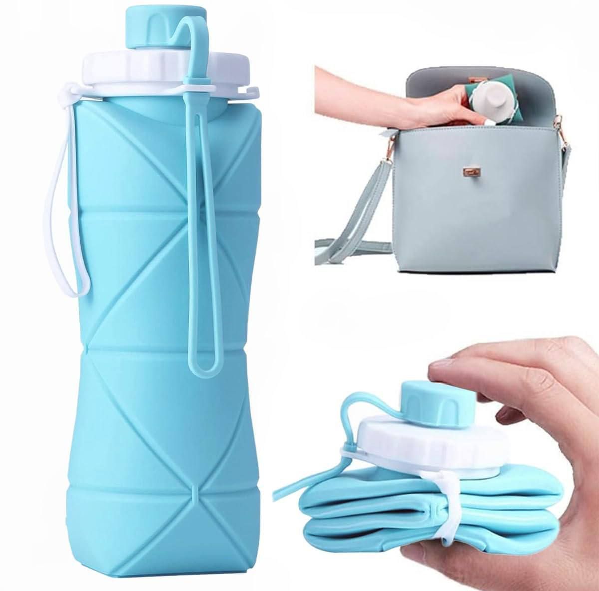 Folding Silicone 600 ml Water Bottle-image-36