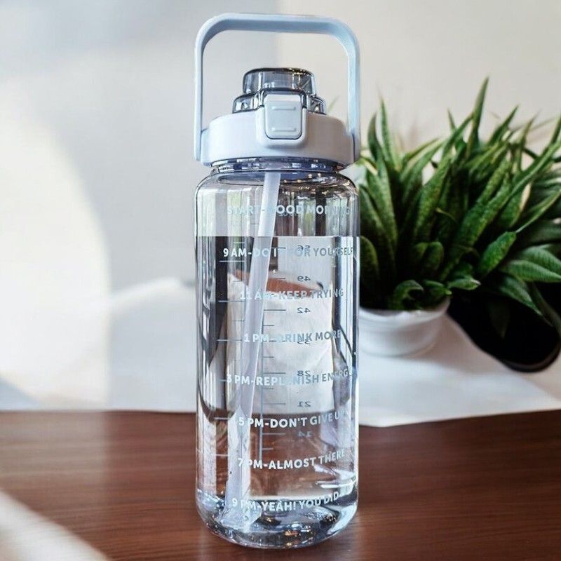 jhalakriti Transparent Motivational Unbreakable 2000ml Sports Water Bottle with Time Marker 3200 ml Water Bottle-picture-16