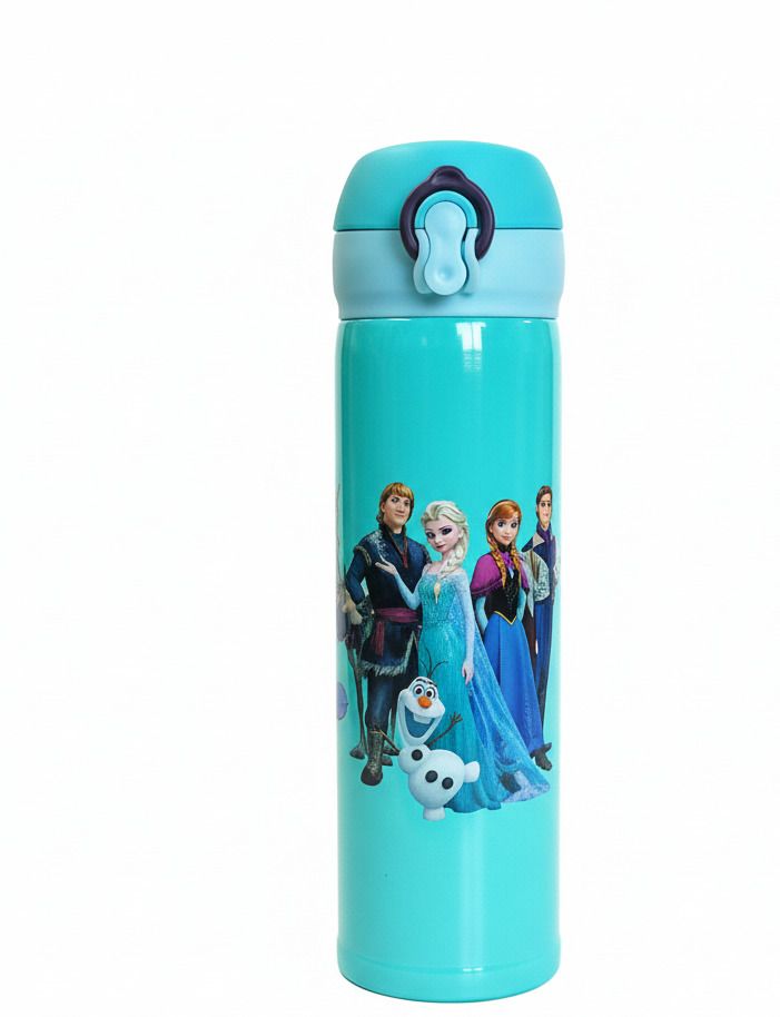 Frozen Cartoon Printed Flask Bottle For Kids | Leak-Proof & Stainless Steel 500 ml Water Bottle