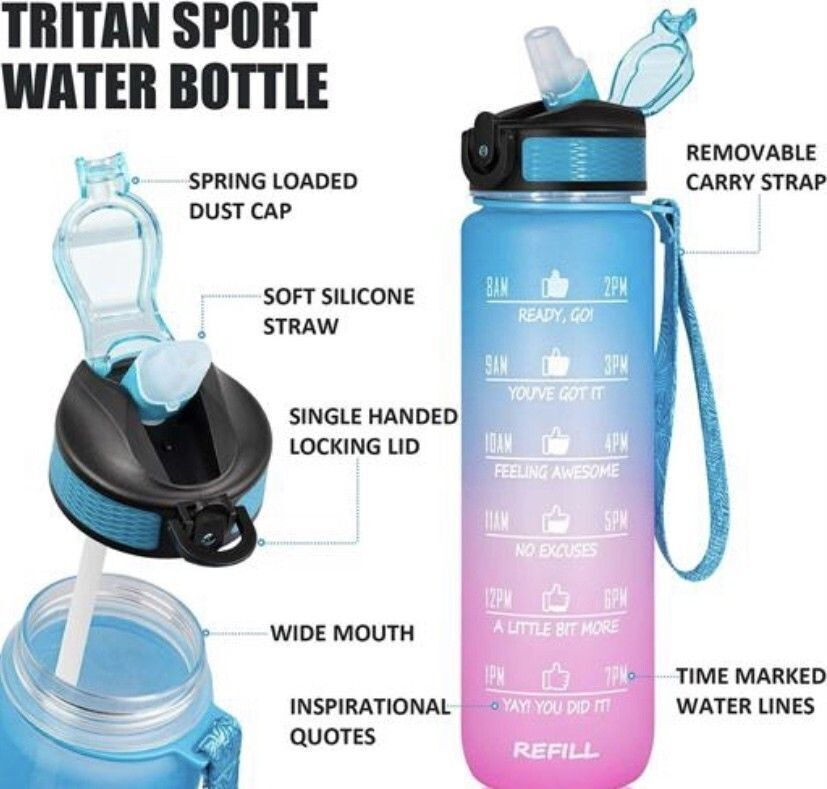 aaru enterprise GYM Bottle 1000 ml Water Bottle-picture-33
