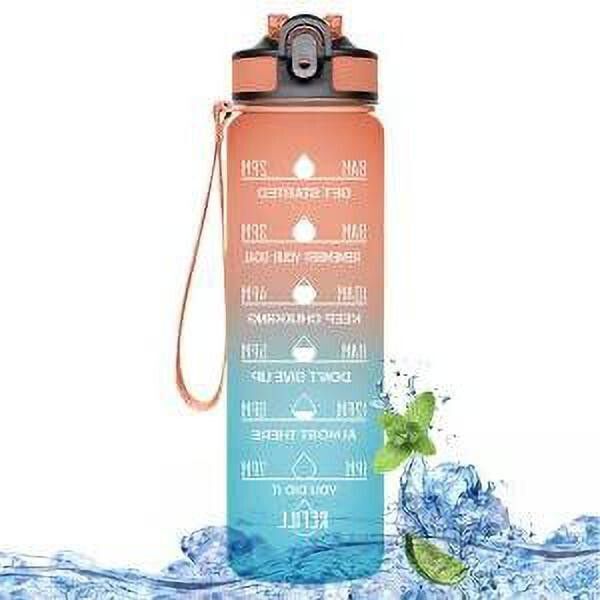 Water Bottles Time Marker Leak Proof Lid for Workout Use 1000 ml Water Bottle-image-1