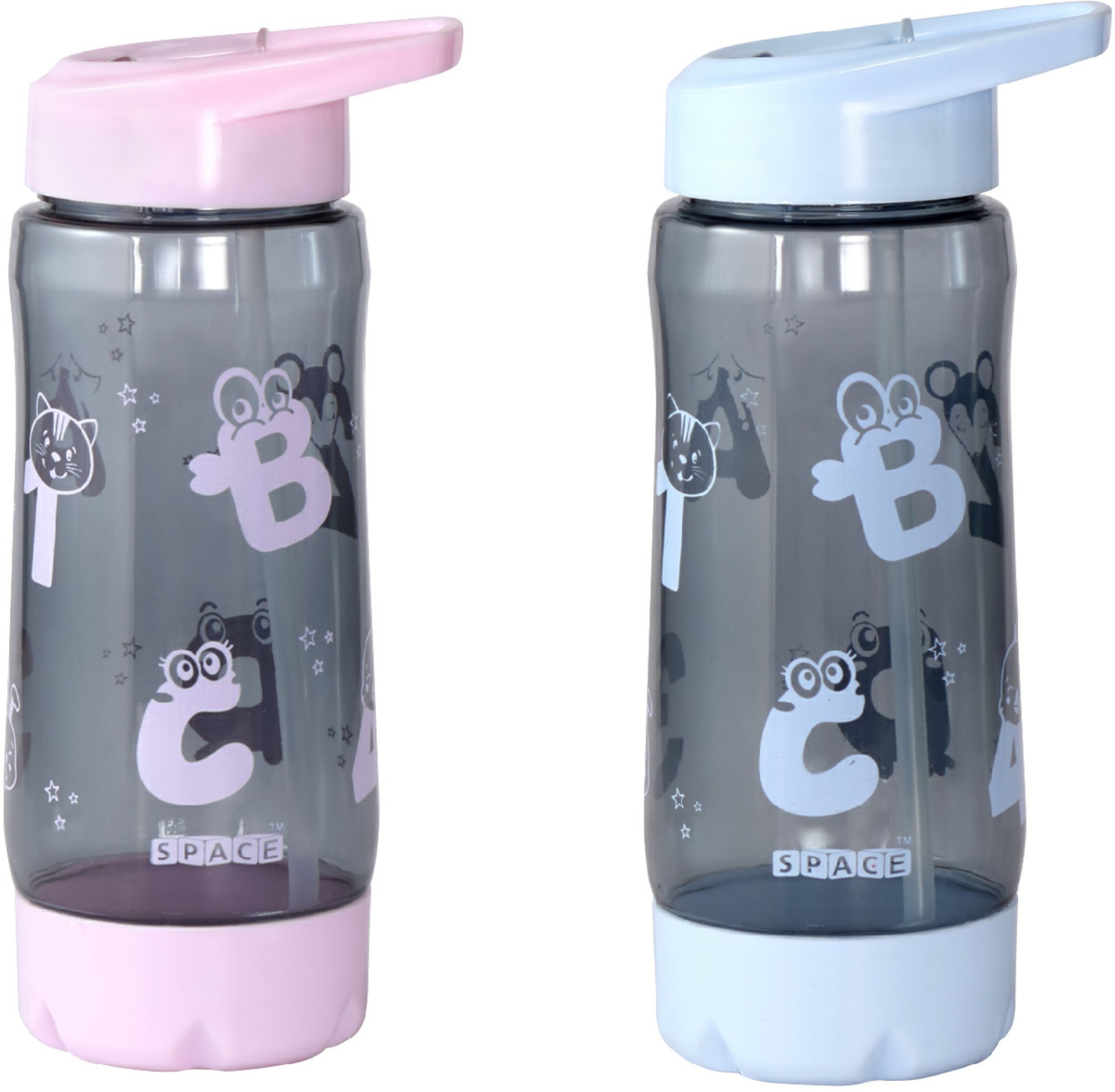 abd Kids Sipper Water Bottle Pack of 2 Pink & Blue 600 ml Water Bottles-picture-8