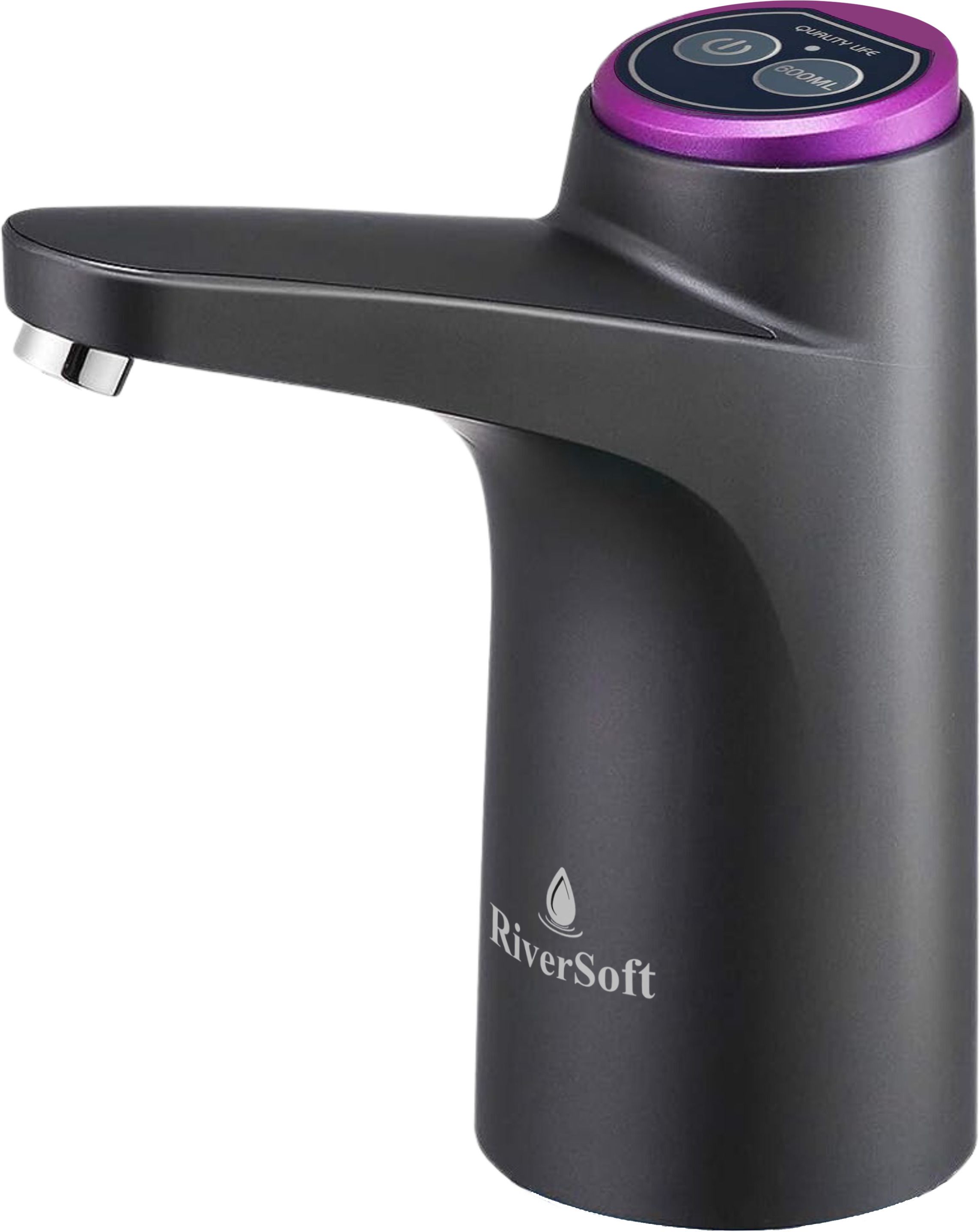 Rechargeable Water Pump for 20L Can | 1200mAh Battery Food-Grade Material, Black Bottled Water Dispenser-image-1