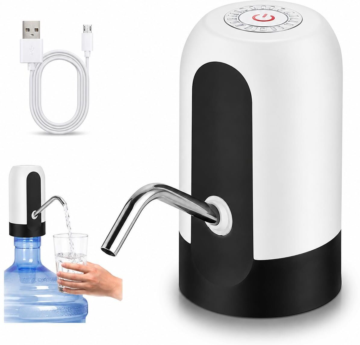 nexggear Electric Water Dispenser Pump for 20 Litre Bottle, Automatic Wireless Pump White Bottled Water Dispenser-picture-15