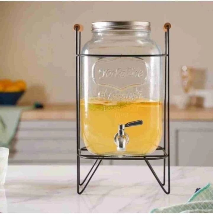 spnk Lemon tea Mason Jar glass 5000 ML with stand Bottom Loading Water Dispenser-picture-41