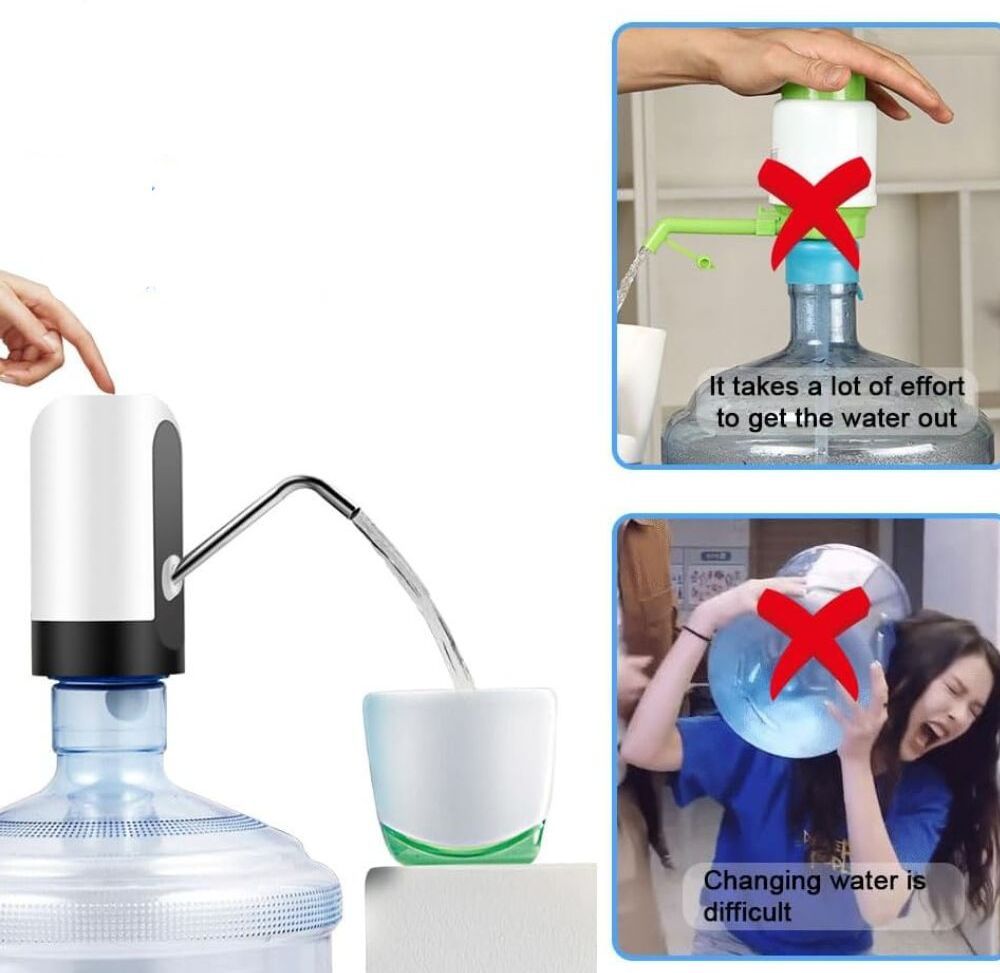 comfortinglives Portable USB Water Bottle Pump with Stainless Steel Outlet for Water Can Bottled Water Dispenser-picture-14