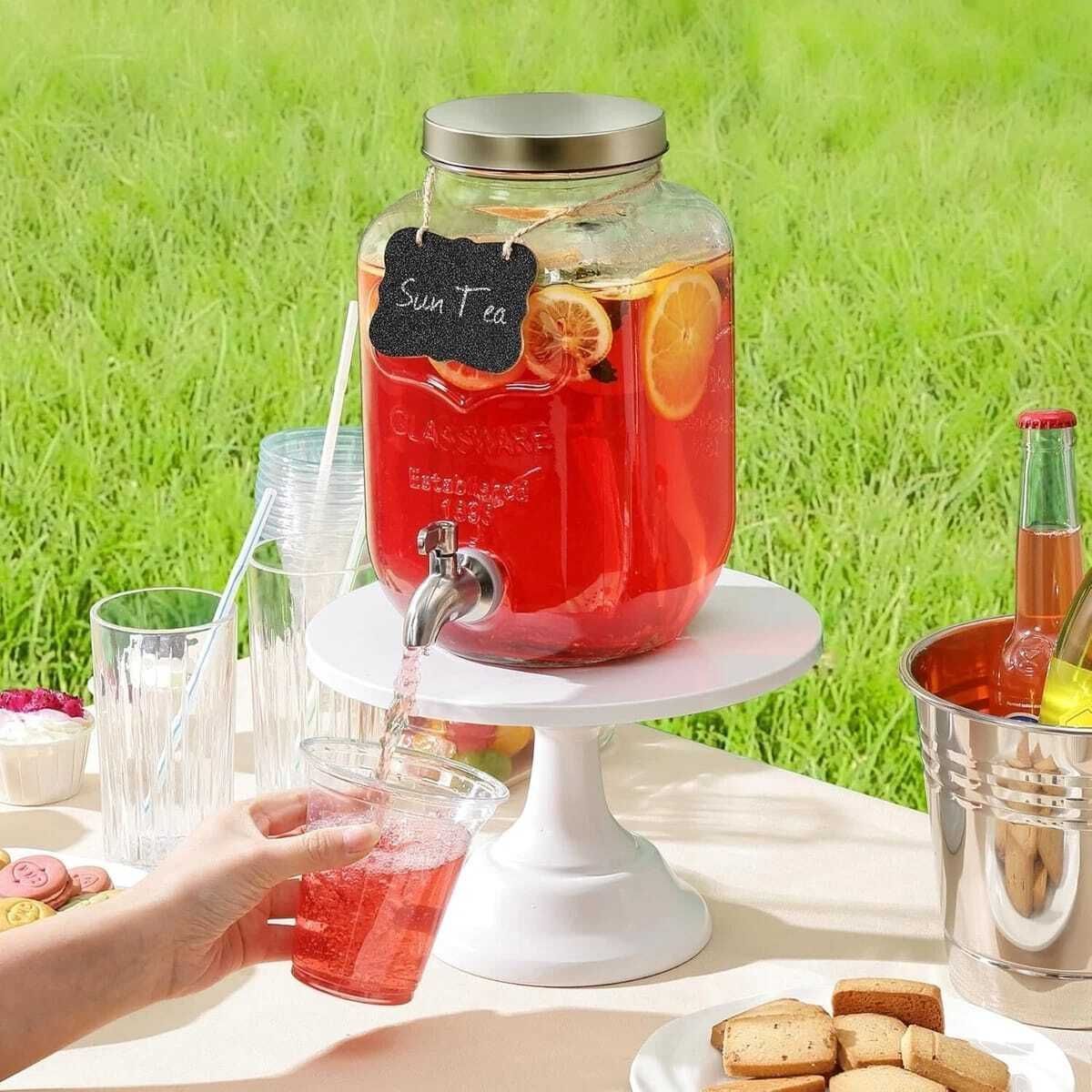 homeseven Mason Jar Counter Table Top Infused Water & Beer Dispenser 4 liter Bottled Water Dispenser-picture-29