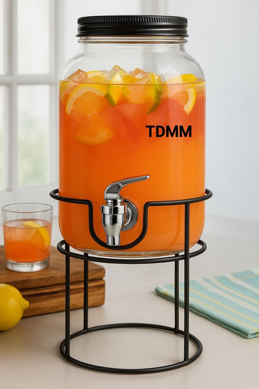 4 L Dispenser with Tap and Black Stand Cold Water Mason Jar Beer Dispenser Bottom Loading Water Dispenser-image-29