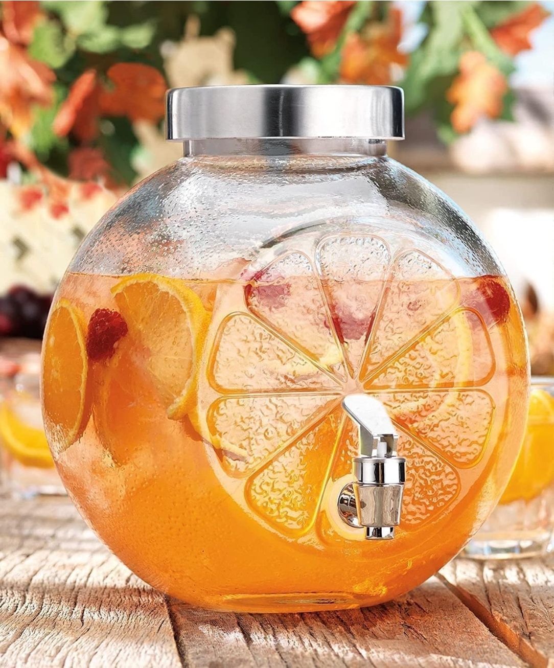 spnk Transparent Glass Beverage Dispenser With Tap Detox Water Jar -5 L Bottom Loading Water Dispenser-picture-36